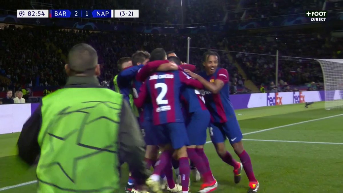 L’action collective du Barca conclue par Robert Lewandowski ! 😍💙❤️ Le FC Barcelone jouera les quarts de finale de Champions League. 🌟 🎥 CANAL+ Foot