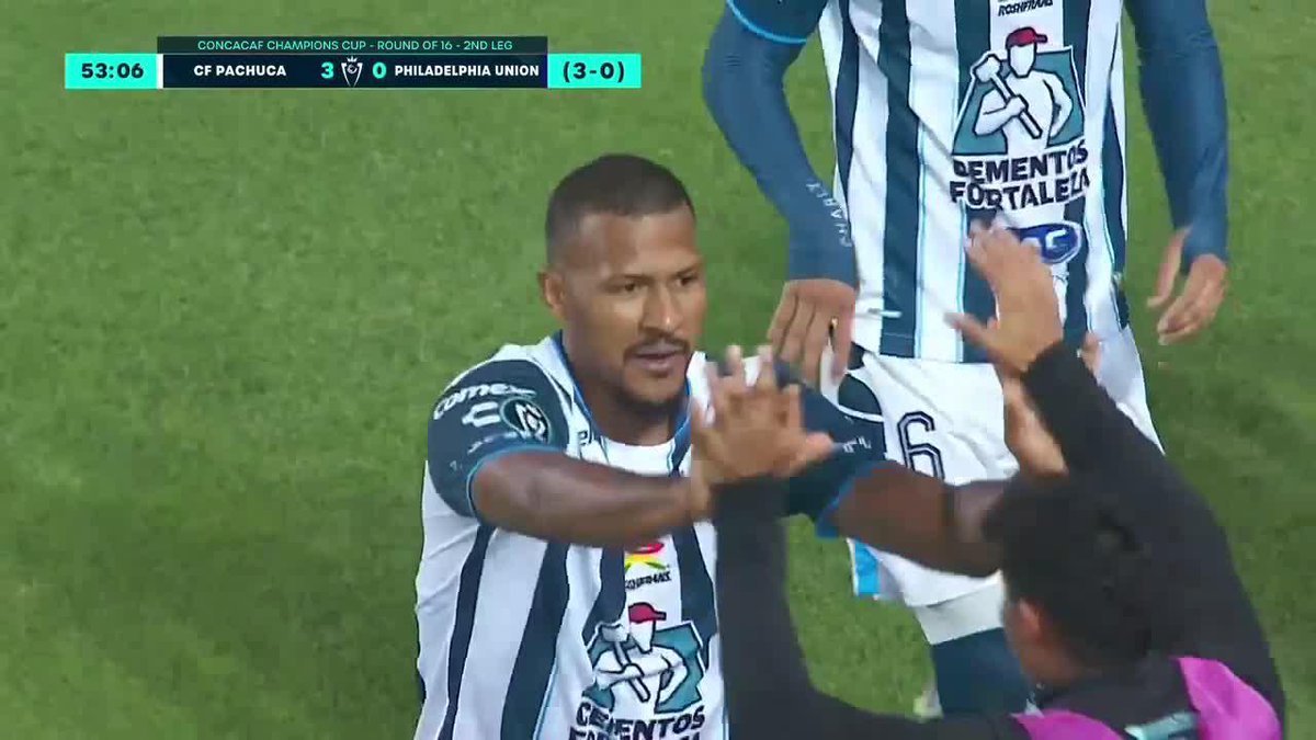 Salomón Rondón 🇻🇪 está ON FIRE 🔥. Acaba de facturar un hattrick para Pachuca y ante Philadelphia en la Concachampions. La última vez que había convertido por triplicado había sido en enero de 2022 con Venezuela ante Bolivia.