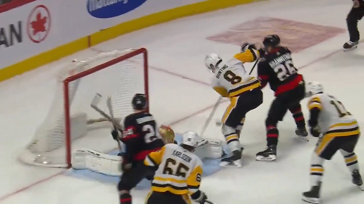 Bunting's first goal as a Penguin secures one point for Pittsburgh.