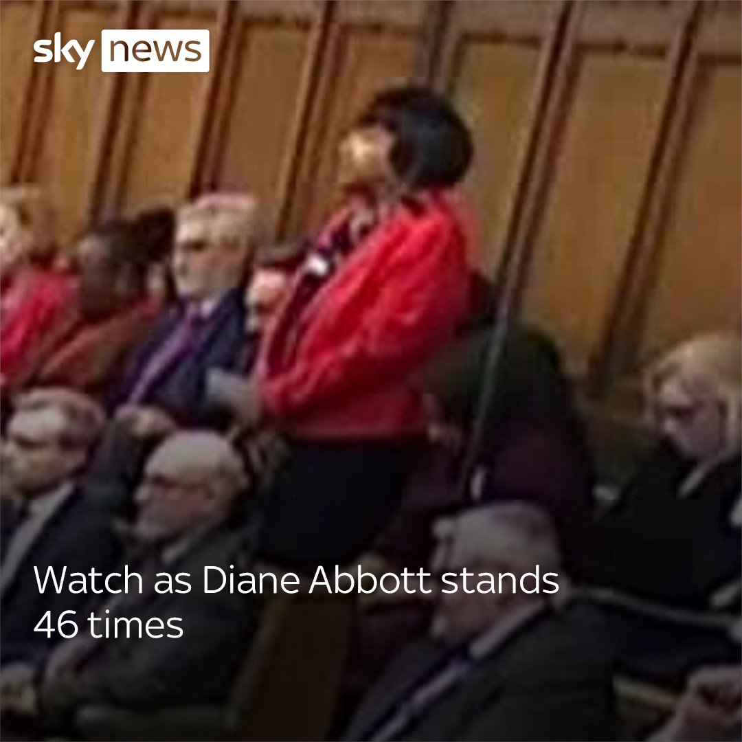 Diane Abbott has criticised the Speaker after he failed to call on her during today's Prime Minister's Questions, despite standing up 46 times.