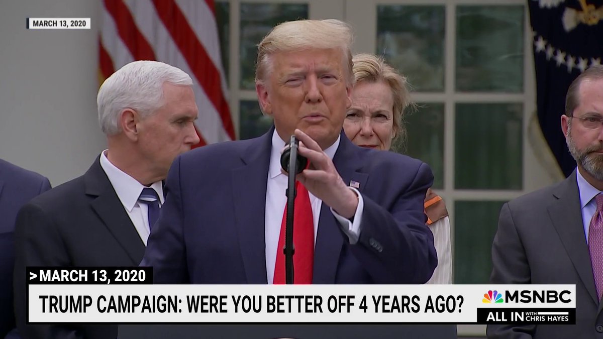 The Trump campaign keeps asking, “Are you better off now than you were 4 years ago?” So, let’s answer that question. Are you better off now than you were on March 13, 2020?