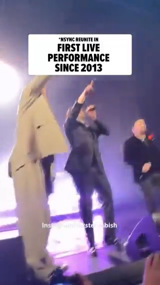 #NSYNC reunited for their first live performance since the 2013 #VMAs, and fans went WILD 🤩🙌 (🎥: Instagram/itstetrisbish)