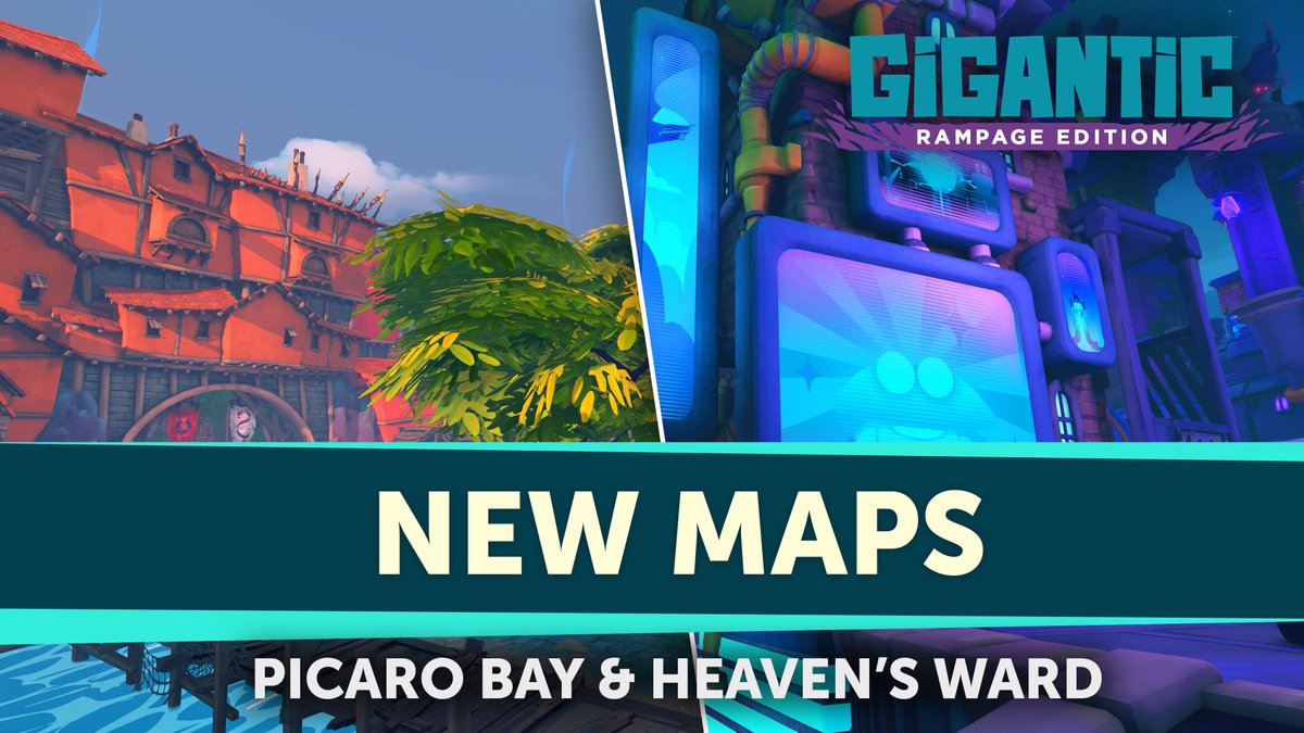 Join us for an exclusive map flythrough showcasing two thrilling new battlegrounds: Picaro Bay and Heaven's Ward. The vibrant back alleys of Picaro Bay and the industrial landscape of Heaven's Ward await when Gigantic: Rampage Edition launches on April 9.