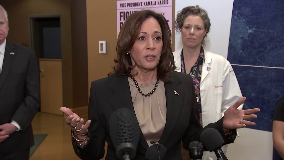 "It is only right and fair that people have access to the health care they need." Kamala Harris addresses the importance of reproductive health care as the first vice president to ever visit an abortion clinic