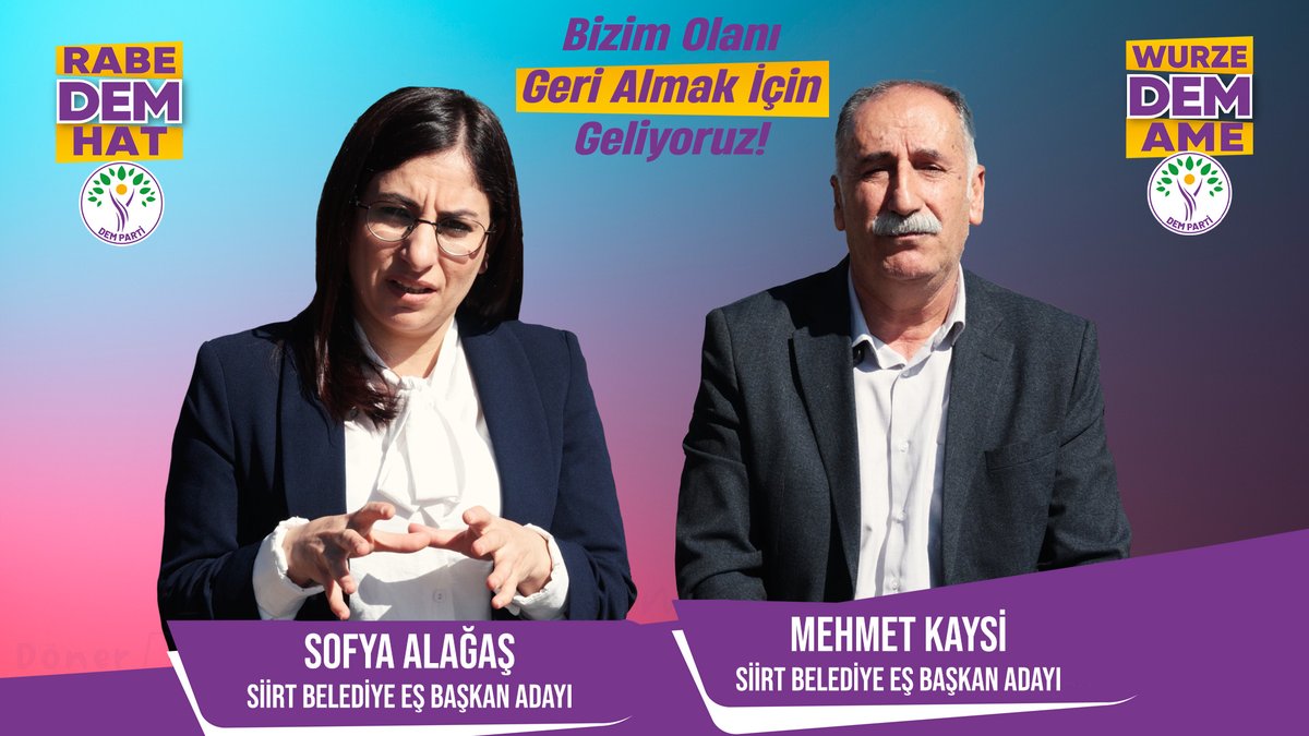 Bizim Olanı Geri Almak İçin Geliyoruz! Siirt Belediye Eş Başkan Adaylarımız anlatıyor: