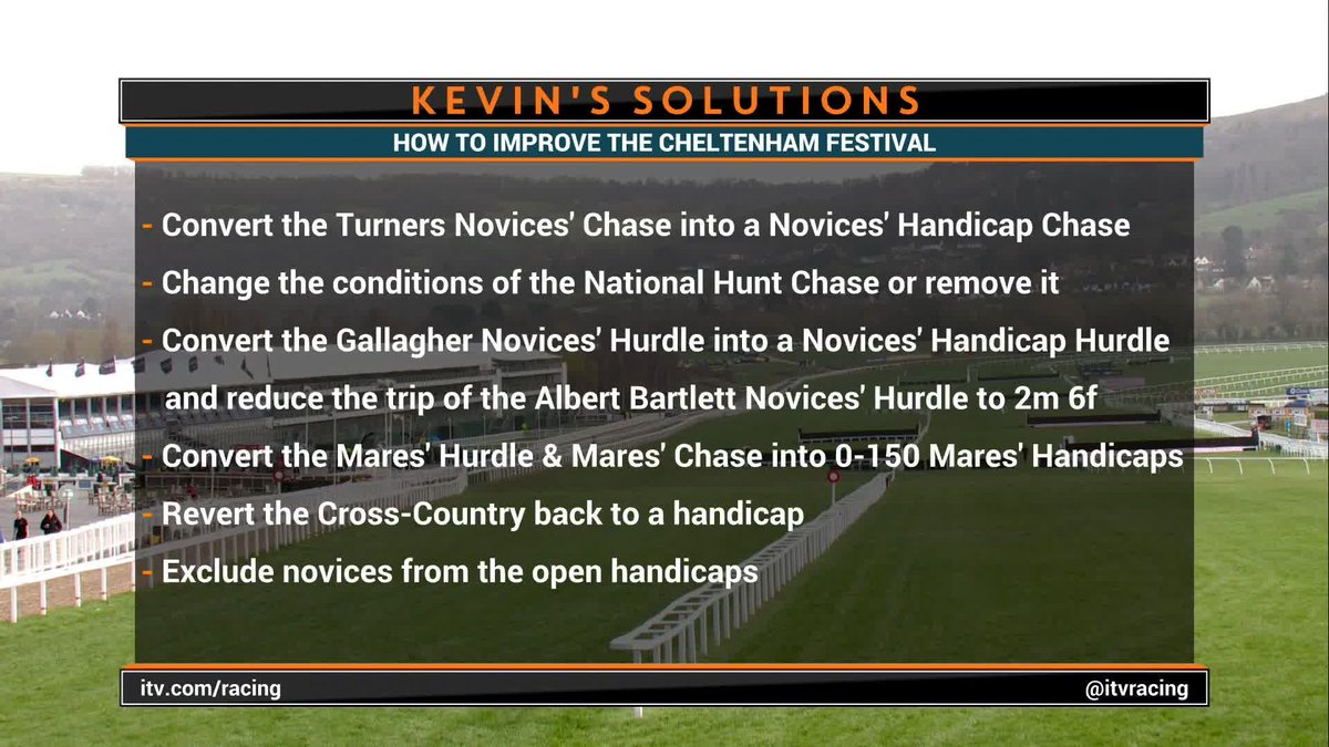 This morning on the Opening Show we tackled the topic of the Cheltenham Festival race programme. I couldn’t feel more strongly about the importance of this debate for Cheltenham and National Hunt racing as a whole. I believe change is coming. ITV Racing