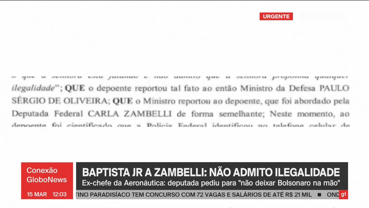 RAPAZ! Todo crime que aparece a Carla Zambelli tá no meio. Dessa vez o ex-chefe da Aeronáutica relatou à PF que a deputada o abordou pressionando para apoiar o golpe de estado.