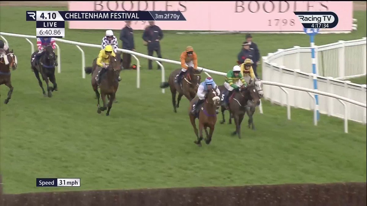 🏆 Cracking race Sine Nomine thunders up the Cheltenham hill to land the Hunters' Chase for Mr. John Dawson & Fiona Needham! The pride of Yorkshire!