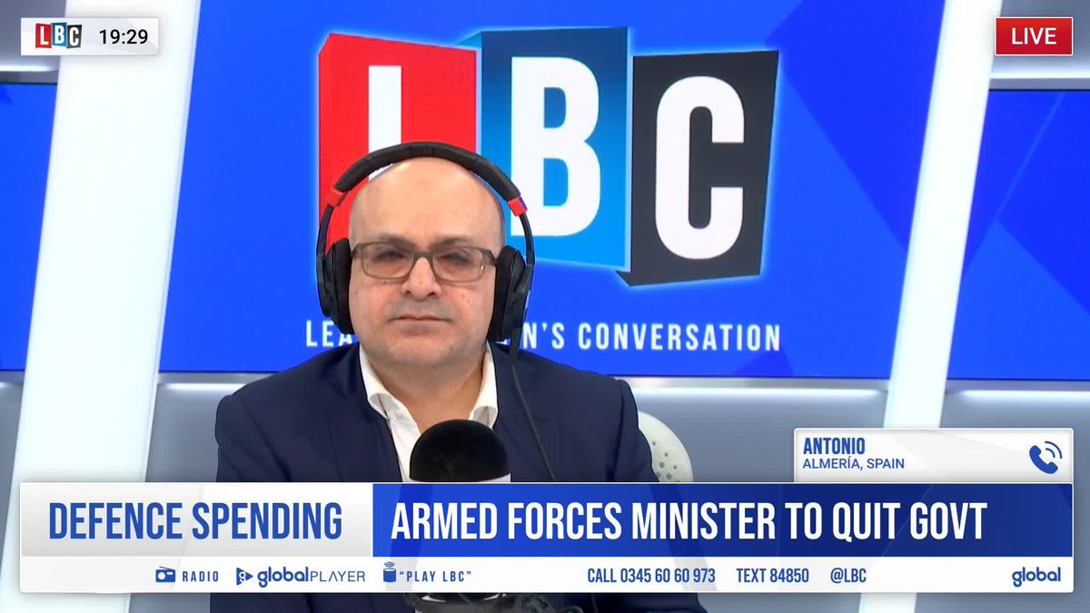 ‘The military is always going to be under-resourced because it doesn’t make any money.’ Caller Antonio questions whether the UK actually needs an army because it has an ‘insurance policy’ in the form of the USA.