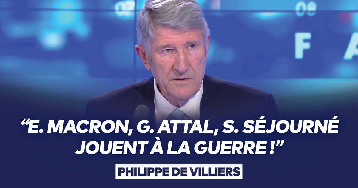 #Macron20h / On ne cherche pas à renverser la logique de guerre au profit de la logique de paix ! Emmanuel #Macron, Gabriel #Attal et Stéphane #Séjourné jouent à la guerre et démontrent aux Français qu'ils ne sont pas au niveau. Effrayant. 🔴Voir l'émission complète : 🔔Rejoignez-moi sur les différents réseaux sociaux : #FaceAPhilippeDeVilliers #FADV #CNews #Ukraine #Poutine #Zelensky #Russie