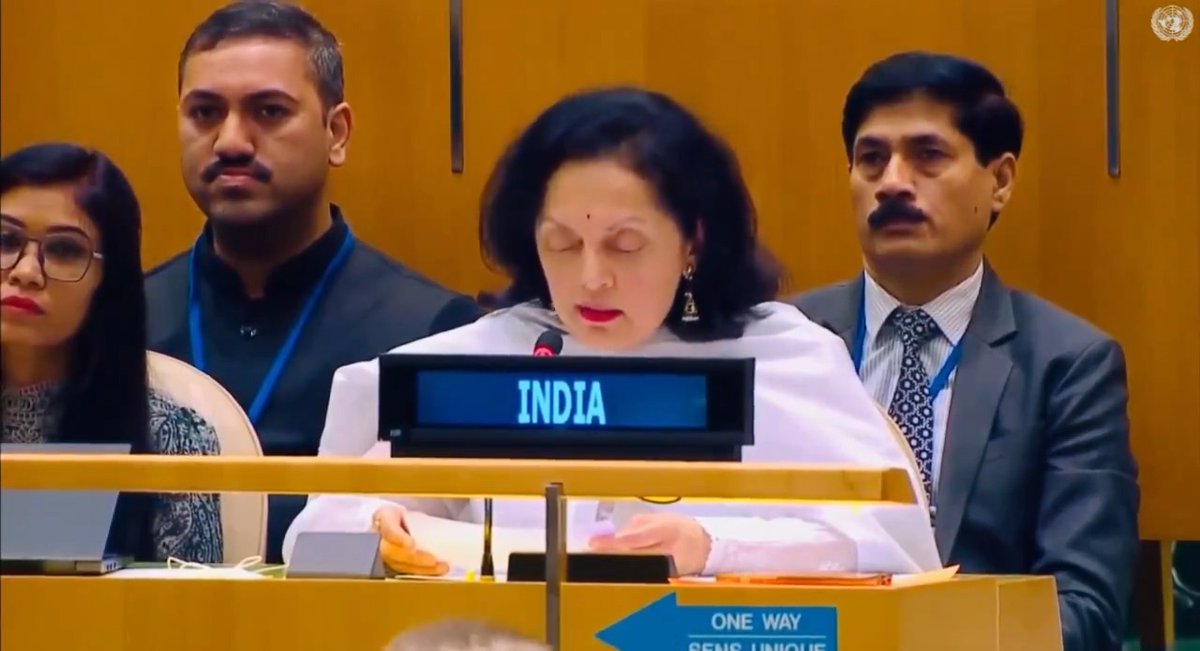 #IndiaAtUN PR delivers the explanation of India's position during the adoption of the resolution on 'Measures to combat Islamophobia' at the United Nations General Assembly today.