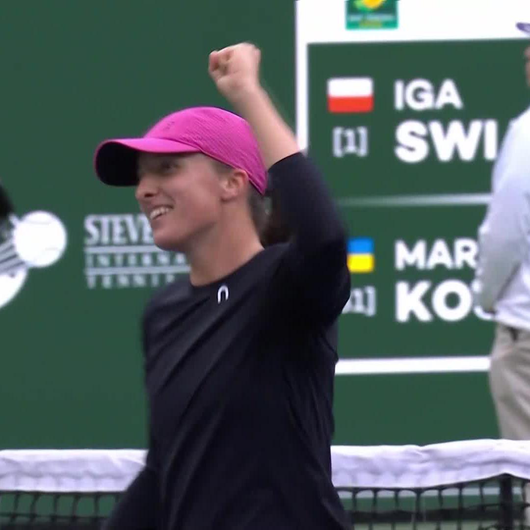 SUPREME 𝟏GA 🥶 Iga Świątek sees off Kostyuk and advances to the BNP Paribas Open showpiece final for the second time in her career! #TennisParadise