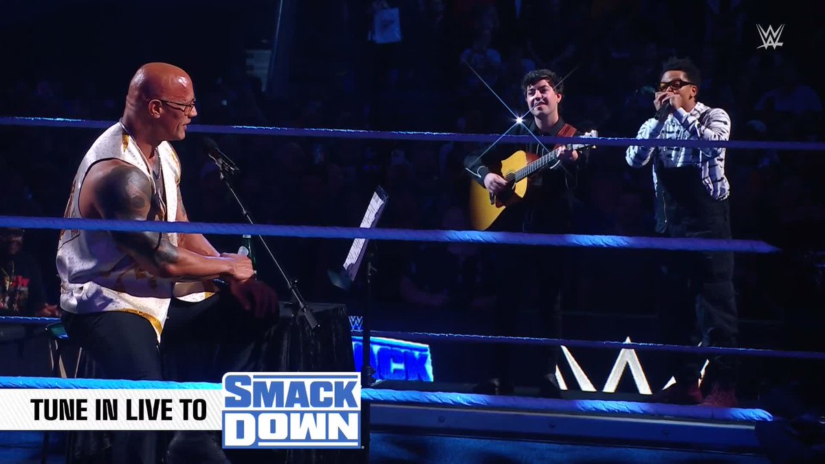 👏👏👏 Dwayne Johnson's hilarious song for his #WrestleMania opponents, Cody Rhodes and Seth Rollins, deserves to be viewed in its entirety! Here's the FULL song! #SmackDown