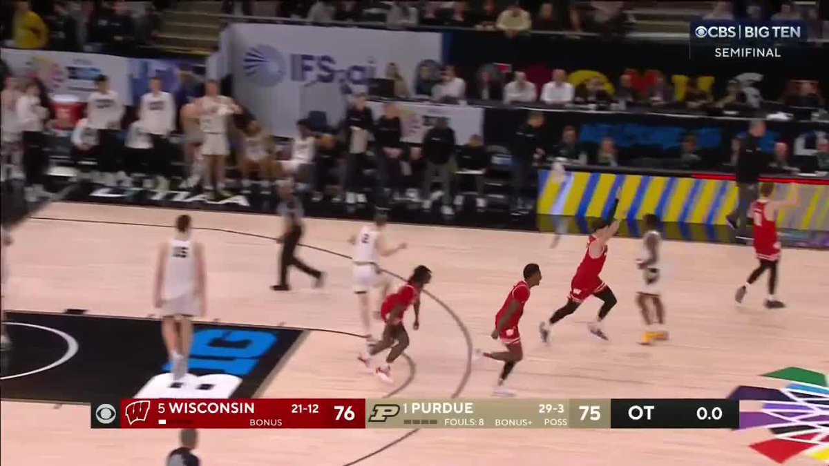 Wisconsin wins‼️ No. 5 Wisconsin Basketball outlasts No. 1 Purdue, 76-75, in OT. #B1GMBBT