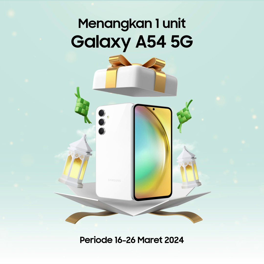 Bulan Ramadan yang suci dan penuh berkah adalah waktu yang pas untuk berbagi kebaikan, yuk MENANGKAN 1 unit Galaxy A54 5G🎁 Caranya, reply sebanyak-banyaknya pakai hashtag #SamsungBerbagiKebaikan Hingga 26 Maret 2024 ya!🥹