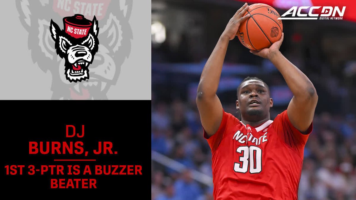 DJ Burns Jr. beats the shot clock with his 1st 3️⃣ of the season!! NC State Men's Basketball | #ACCMBB