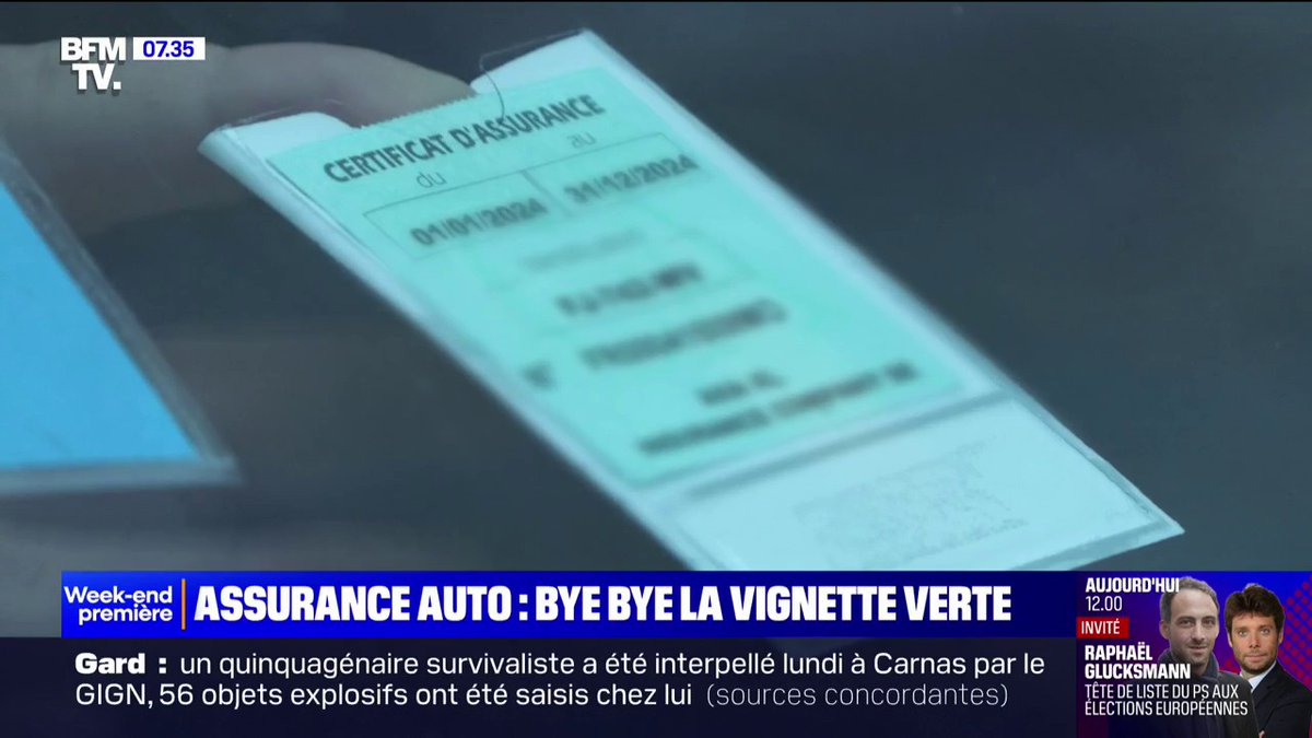 À partir du 1er avril, fini la carte verte et la vignette à coller sous le pare-brise pour son assurance voiture