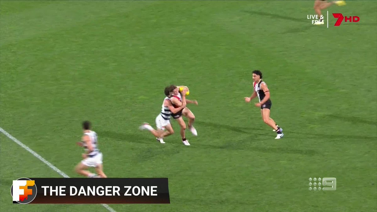 "Stocker is there first so he should be protected at all costs." Was the umpire wrong to give Patrick Dangerfield a free kick for this? #9FootyFurnace | Nine &amp; 9Now 🖥️