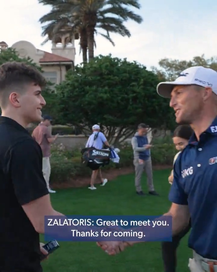 Golf is more than just a game ❤️ In January of 2023, Ian Fenster was diagnosed with Guillain-Barré syndrome. This week, he met his favorite golfer Will Zalatoris and got to hit some putts on the iconic 17th hole THE PLAYERS.