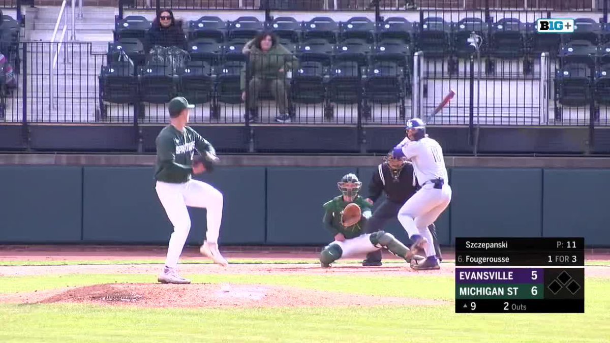 VICTORY FOR MSU!!!! High fives and handshakes all around as Szczepanski ends it with a strikeout!! Final score: Michigan State 6, Evansville 5 #VictoryForMSU
