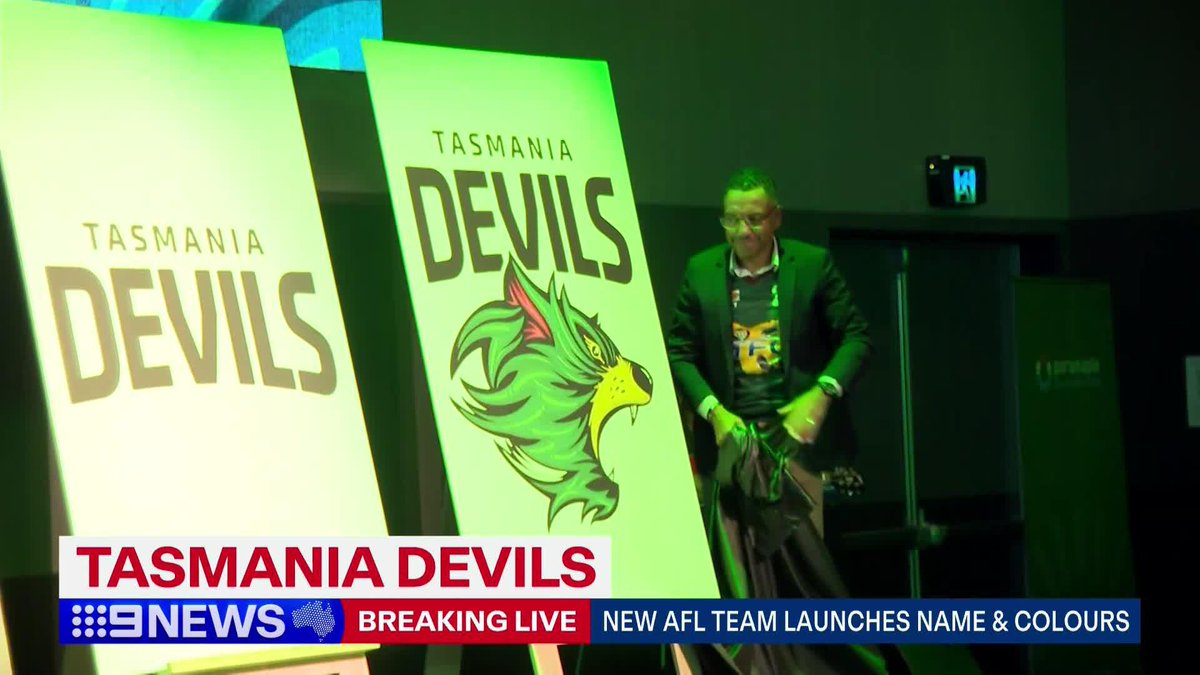 JUST IN: It's a history-making night for the AFL and Tasmania with the competition's 19th team announcing its name and colours. To mark the occasion, simultaneous launch events are happening across the state. #9News