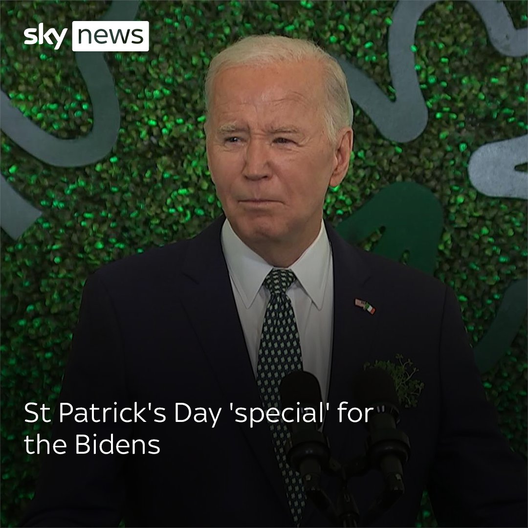 Joe Biden celebrates St Patrick's Day at the White House.