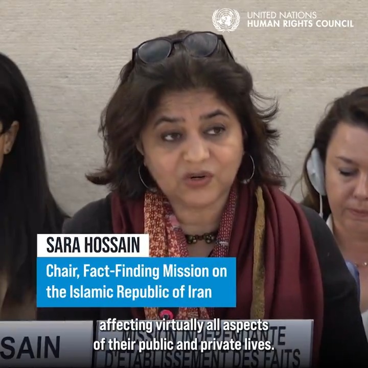 The United Nations Independent International Fact-Finding Mission on the Islamic Republic of #Iran concluded that Jina #MahsaAmini's death was unlawful and that the State was responsible. A year-and-a-half after her death, Iranian women continue to suffer, the #IranFFM said. #HRC55