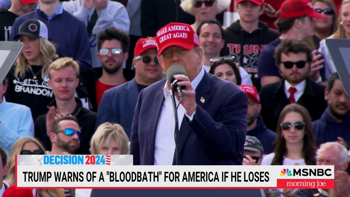"[Trump] knew what he was doing. We're not stupid. Americans aren't stupid— Sometimes a 'bloodbath' means a 'bloodbath." — JoeNBC reacts to Trump's defense of his 'bloodbath' comments at a rally on Saturday