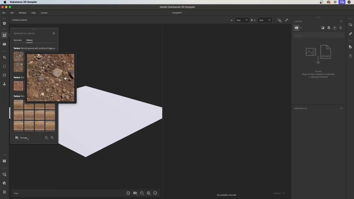 Generate photorealistic textures from text prompts with the new Text to Texture feature, now available in #Substance3DSampler (beta). Improve your workflow by spending less time hunting for reference imagery, and more time bringing your creative vision to life.