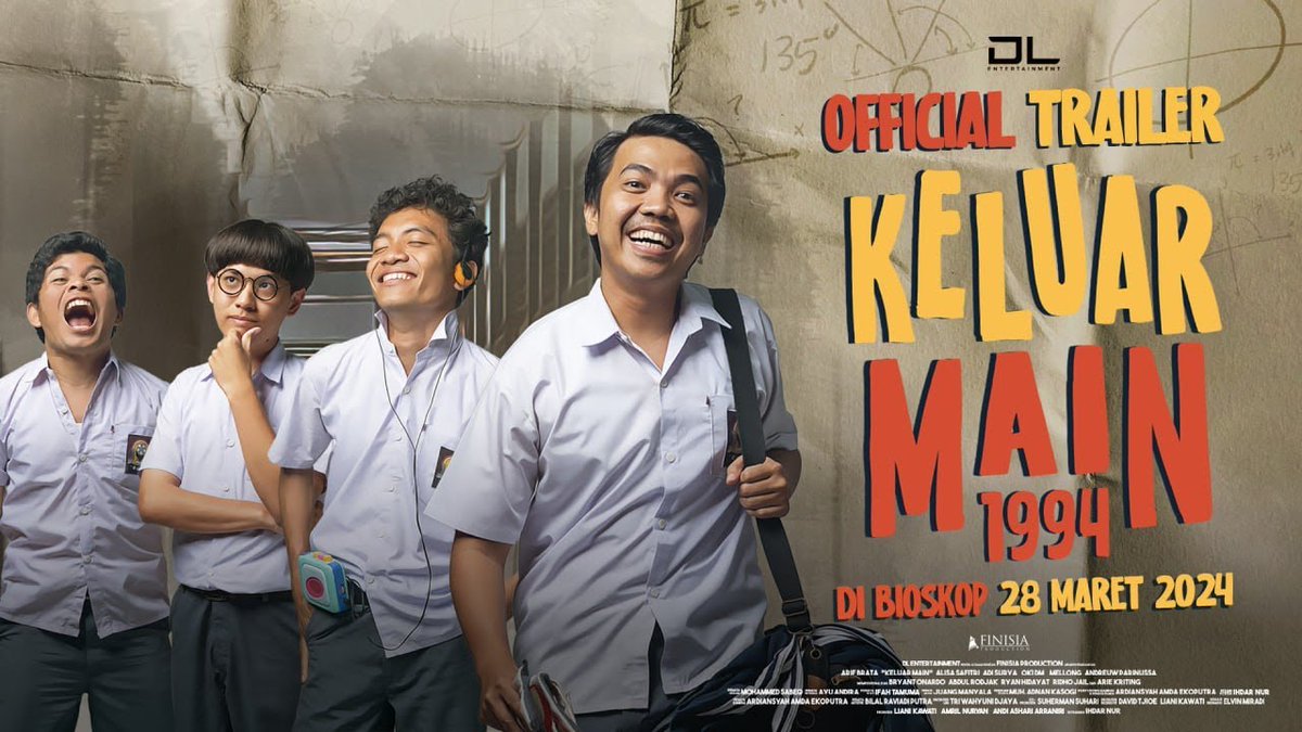 Muncul lagi film Indonesia dengan cerita masa-masa SMA di era 90an, Keluar Main 1994. 28 Maret di Bioskop.