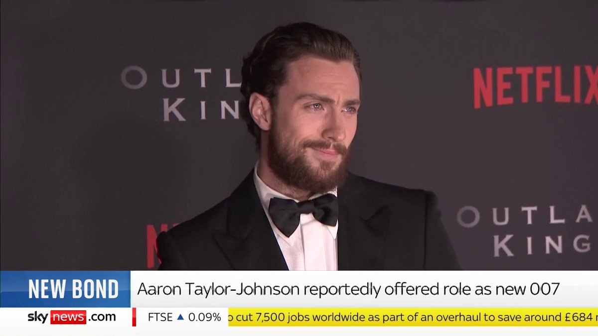 The name's Taylor-Johnson, Aaron Taylor-Johnson. The actor, famous for roles in film such as Kick-Ass and Avengers, is set to be the next #JamesBond, according to reports. 📺 Sky 501