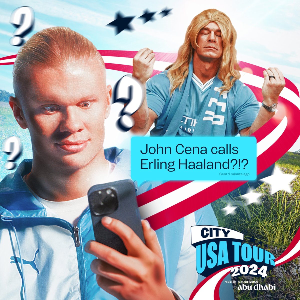 You can't see me?! Erling Haaland takes a call from his secret super fan, John Cena.