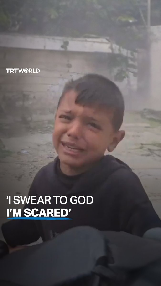 “I swear to God I’m scared... I just want to leave” A frightened boy sobs as he flees Gaza’s Al Shifa Hospital, following Israel’s assault on March 18 on the medical complex which was housing thousands of displaced Palestinians