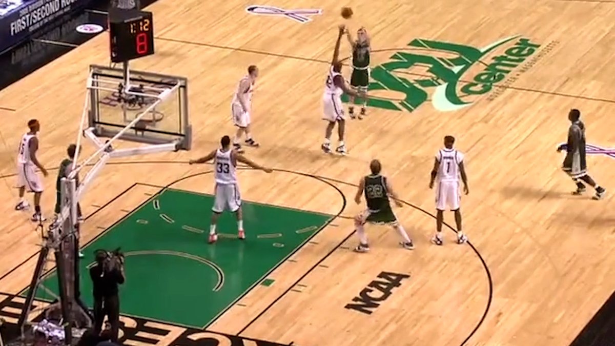 T.J. Sorrentine helped UVM Men's Basketball stun Syracuse with this shot 🥶 "Sorrentine hit that one from the parking lot!"