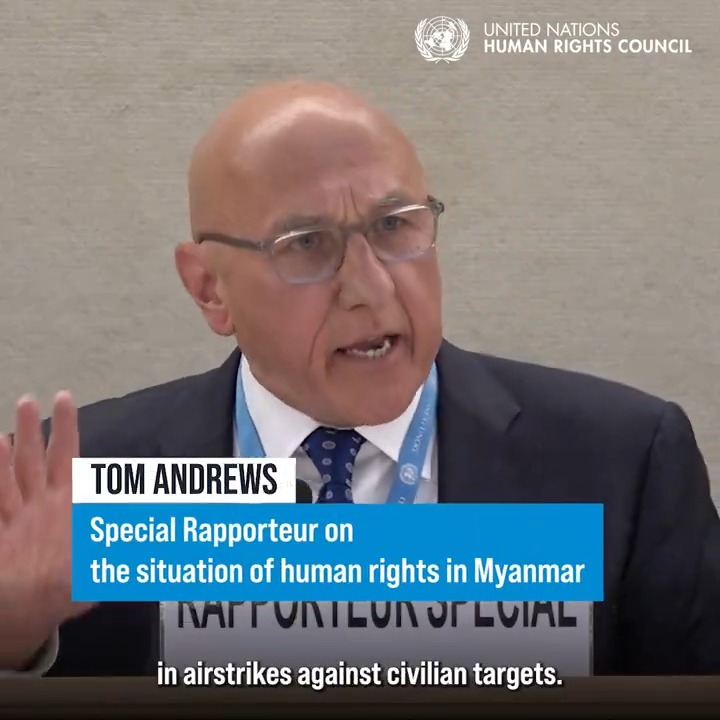 The tide is turning in #Myanmar because of the courage & tenacity of its people, Tom Andrews told the United Nations Human Rights Council. It is time for the international community to pay attention & take action. The people of Myanmar "deserve nothing less," said @RapporteurUN. #HRC55