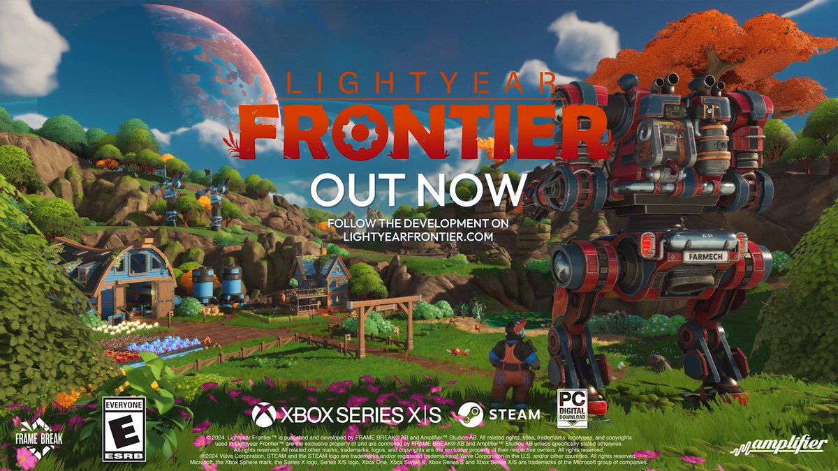 Lightyear Frontier is OUT NOW!! 🚀 We can't wait to see you all explore the frontier 👩🌾 Farm alone or together as a group on Xbox, Game Pass & Steam 🌾