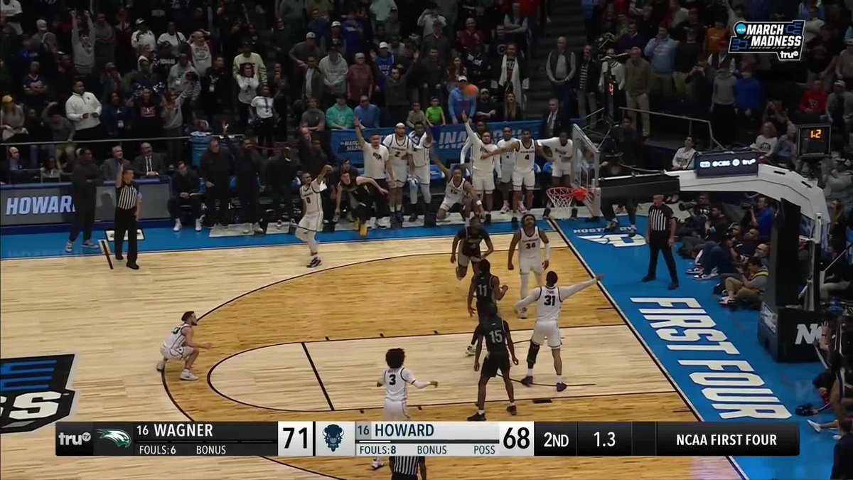 WHAT A FINISH! Wagner Men's Basketball SURVIVES and secures its first #MarchMadness win in school history 😱