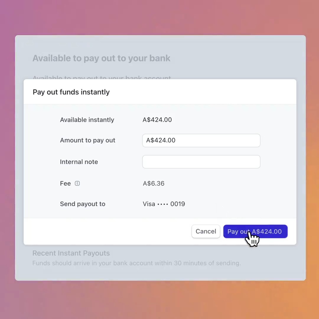 Instant Payouts is now available for businesses in Australia. 🇦🇺