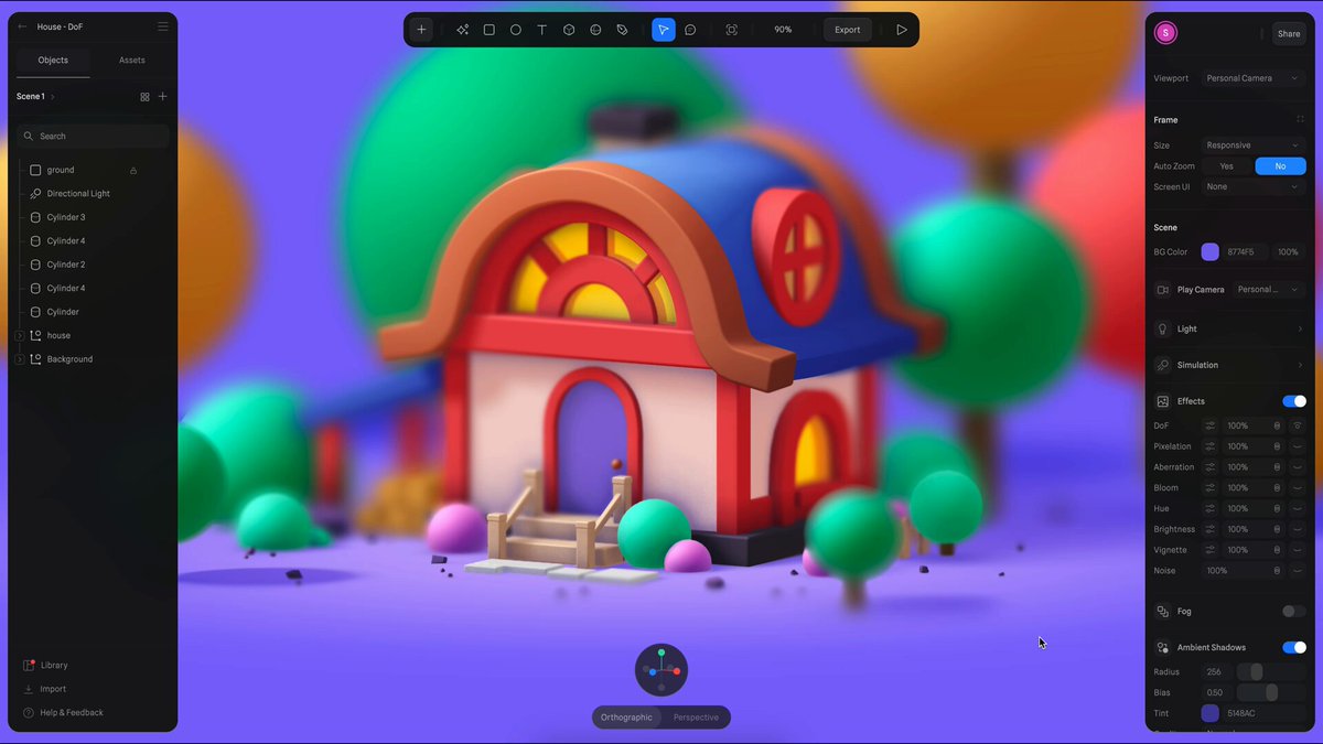 🔥NEW: Spline now supports Depth of Field!