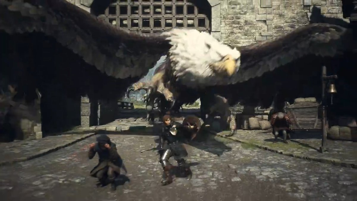 "In Dragon's Dogma 2, the world is seamless and there are few loading screens. Monsters can even follow you into towns and fight with residents and guards, resulting in unpredictable battles.” - Hideaki Itsuno #DD2DevNotes