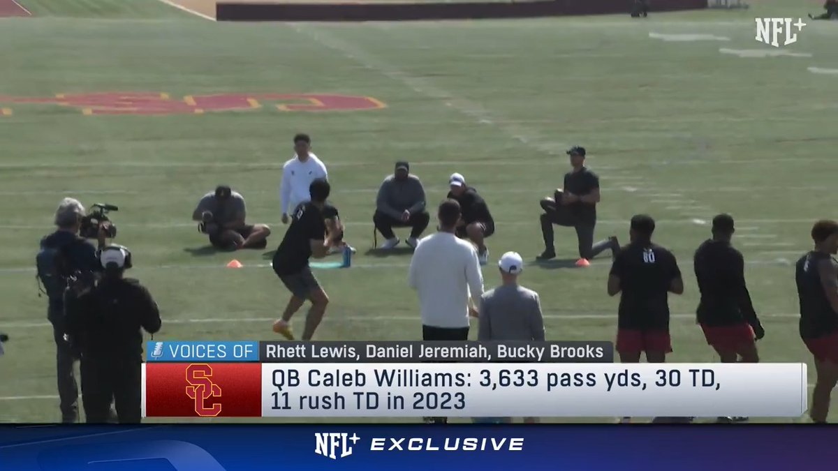 Ended his Pro Day with a rocket throw and punt 🚀 Caleb Williams throwing at USC's Pro Day re-airs on NFLN at 8pm ET