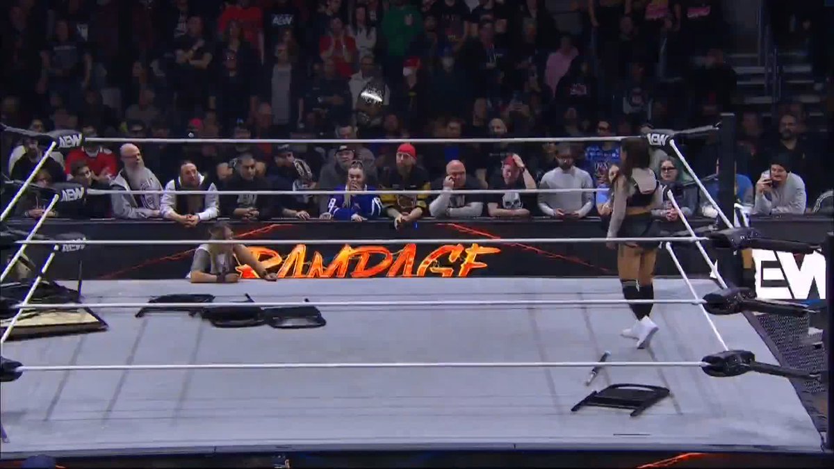 Skye Blue &amp; Kris Statlander bring TACKS! Watch #AEWRampage LIVE on TBS! julia hart | Skye Blue | Kris Statlander | Willow Nightingale
