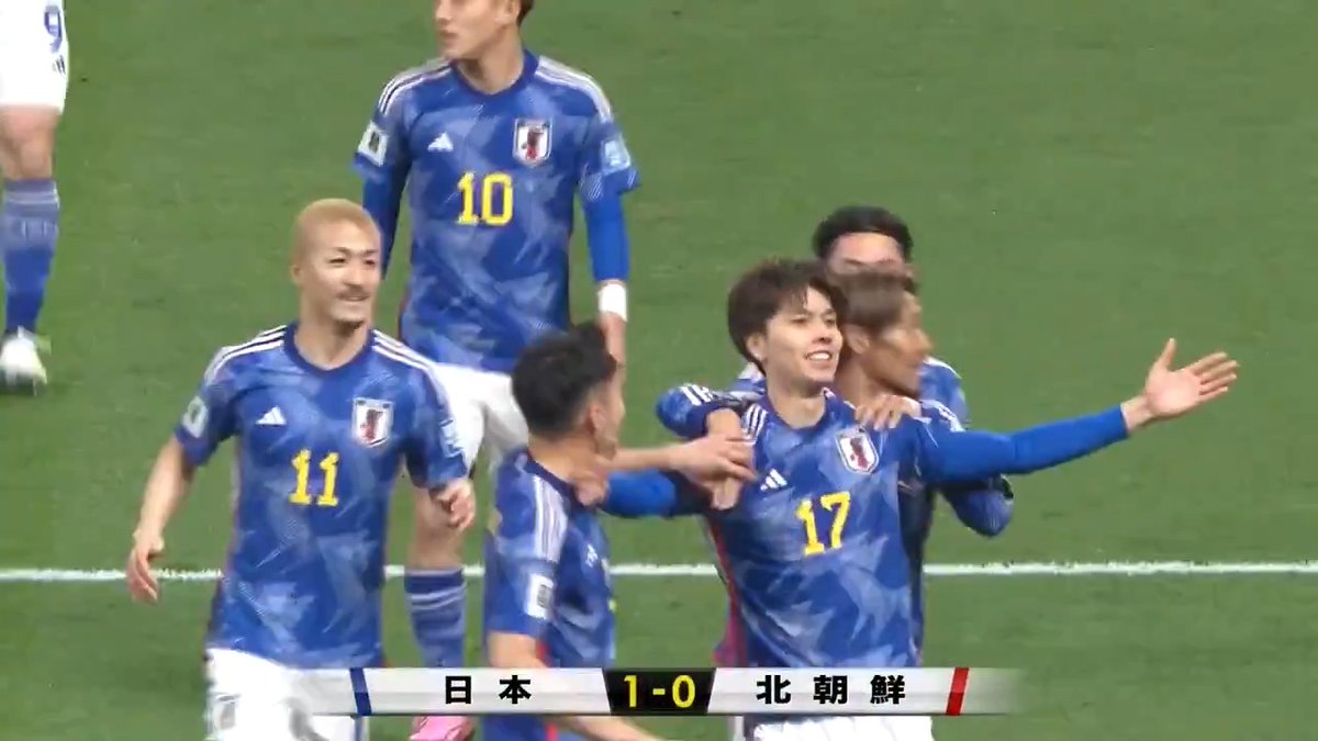 🇯🇵 開始早々、田中のゴールで日本先制！⚽ 北朝鮮戦の前半2分、#田中碧 が先制ゴール！ 左サイドのクロスから #日本代表 の波状攻撃。最後は #堂安律 の折り返しを田中がゴール右上隅にシュートを突き刺した！ #daihyo #SAMURAIBLUE #サッカー日本代表 🎥：日テレサッカー【公式】