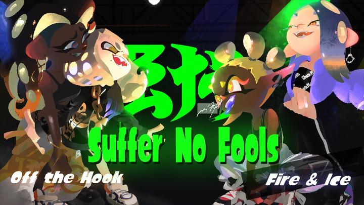 A new song featuring Off the Hook & Fire & Ice, "Suffer No Fools" drops as Splatfest battle music! When Frye heard Off the Hook was having their 1st Splatsville concert, she got mad! Ignoring the starstruck Big Man, Frye & Shiver went to Off the Hook's green room for some words!
