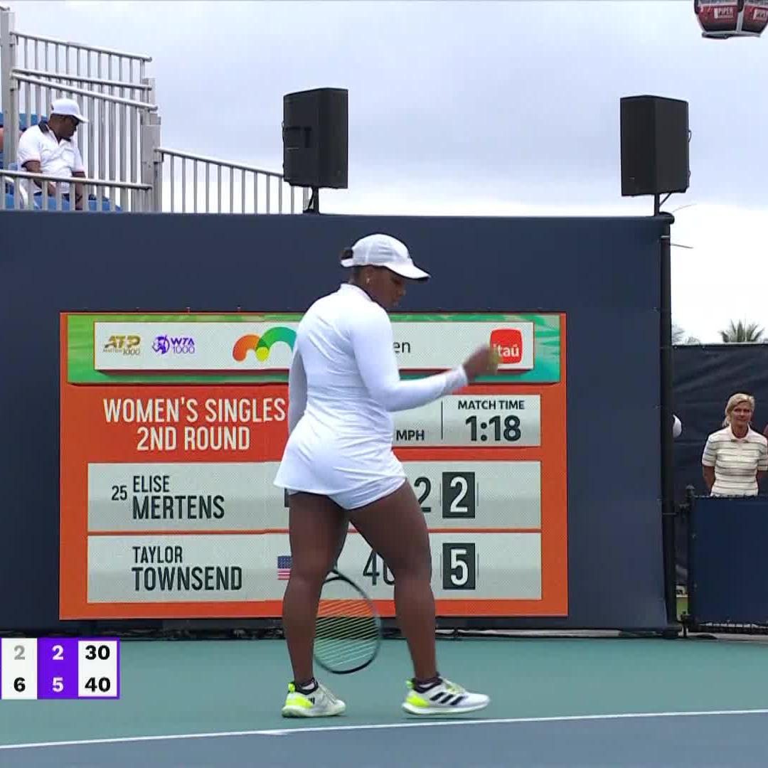 (Taylor's Version) ✨ Taylor Townsend is into the third round after defeating Mertens 6-2, 6-2. #MiamiOpen
