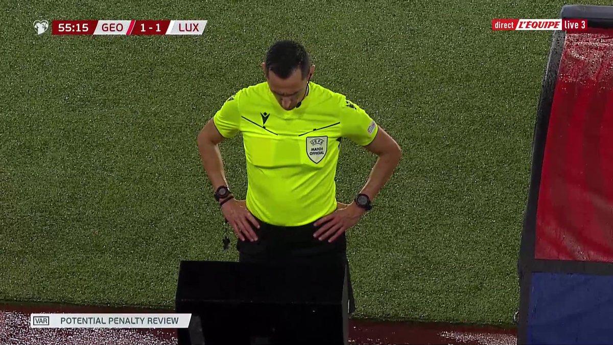 🇬🇪-🇱🇺 Incroyable scénario ! Le Luxembourg qui pensait avoir égalisé voit son but annulé et reçoit un carton rouge pour une action antérieure ... Le match en direct > #lequipeFOOT