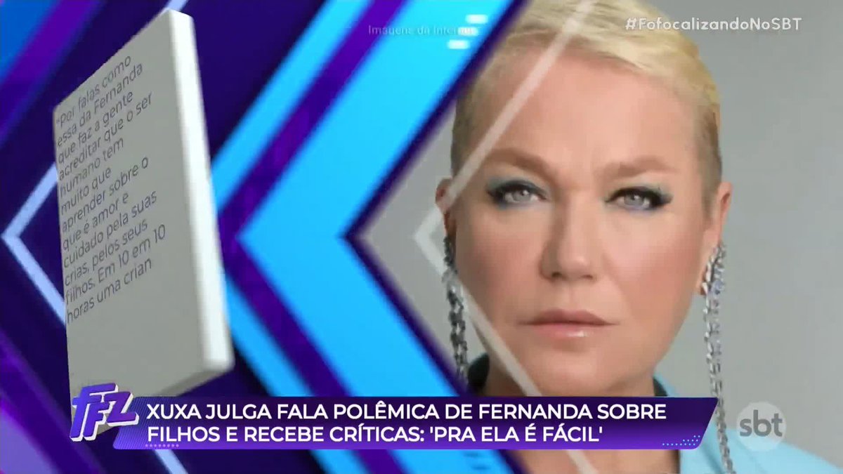 E aí, gente! O que vocês acharam da opinião da Xuxa sobre as falas da Fernanda?! #FofocalizandoNoSBT