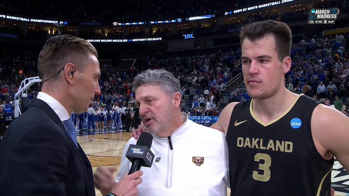 "Just go shoot it, baby. You're the best." - What Oakland coach Greg Kampe told Jack Gohlke
