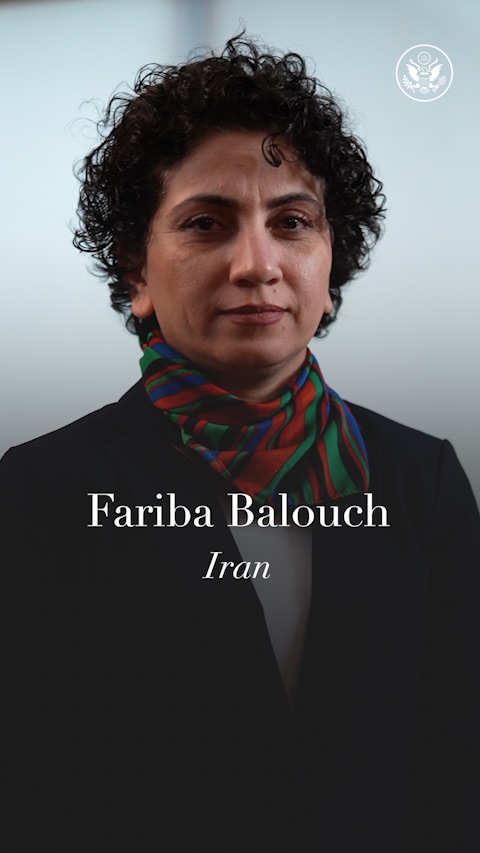 Fariba Balouch, a London-based Iranian human rights activist from Iran, is being honored as an #IWOC for highlighting the Iranian regime’s gender, ethnicity, and sect-based discrimination. She continues her activism, despite threats from Iranian authorities.