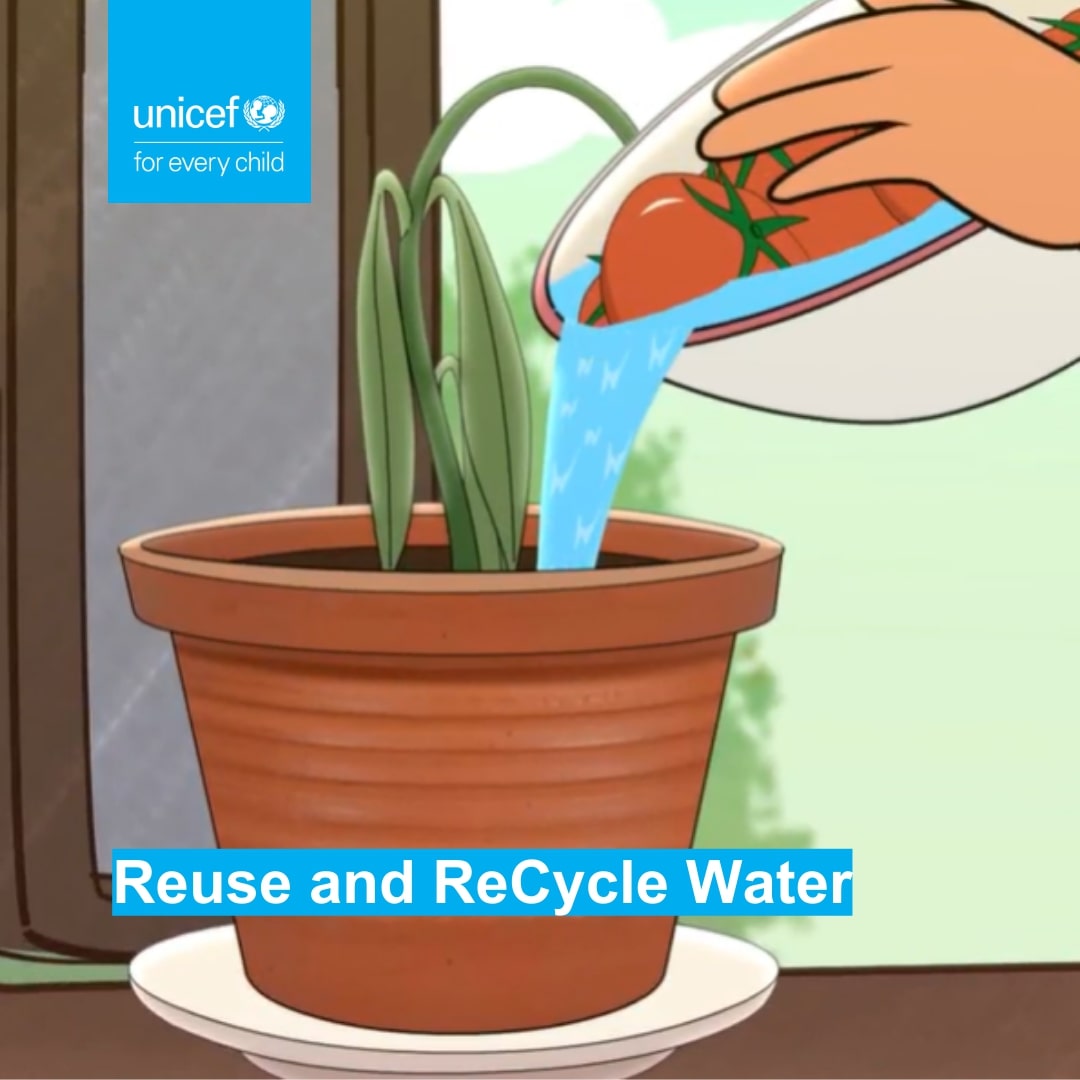 Water can be reused! Don’t waste water, conserve it! #WorldWaterDay #ClimateAction4LiFE #DDWS Jal Jeevan Mission- #JalJeevanMission #HarGharJal Ministry of Jal Shakti UNICEF YuWaah (Generation Unlimited India) at UNICEF Join the Meri LiFE app to take pro-planet actions: